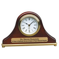 Rosewood Mantle or Desk Clock w/ Gold Trim - Laser Engraved